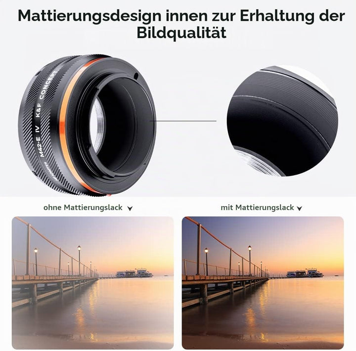 K&amp;F Concept Lens Mount Adapter M42-NEX IV Manueller Fokus Kompatibel mit M42 Objektiv und Sony E Mou