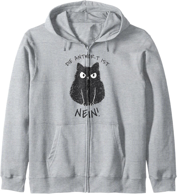 Die Antwort ist Nein! Lustiger Katzen Spruch Kapuzenjacke
