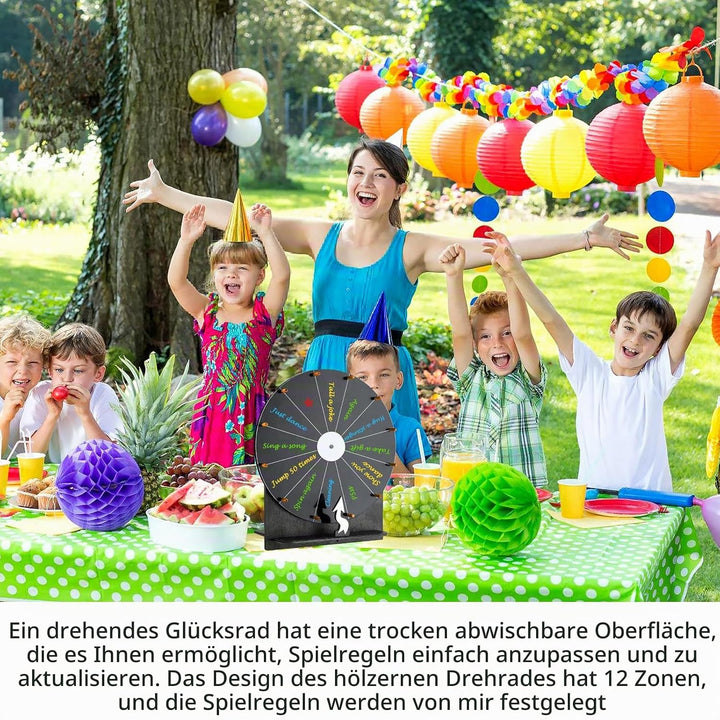 Grosses Glücksrad Set, 30cm Glücksrad Zum Drehen Mit Ständer Und Markierstift, Glücksrads Zum Selbst