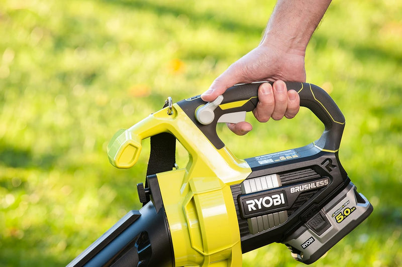 RYOBI 18 V ONE+ Brushless Akku-Laubsauger und Laubgebläse OBV18 (Luftmenge 6,0 m³/min, Luftgeschwind