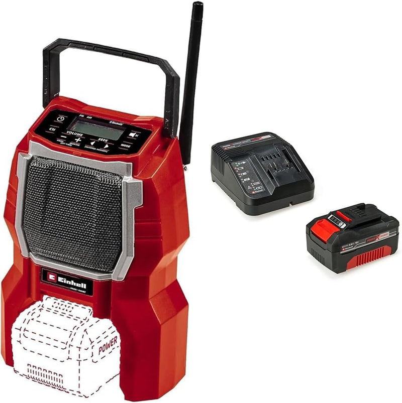 Einhell Akku-Radio TC-RA 18 Li BT Power X-Change (18 V, 10 W Lautsprecher, Bluetooth, automatische S