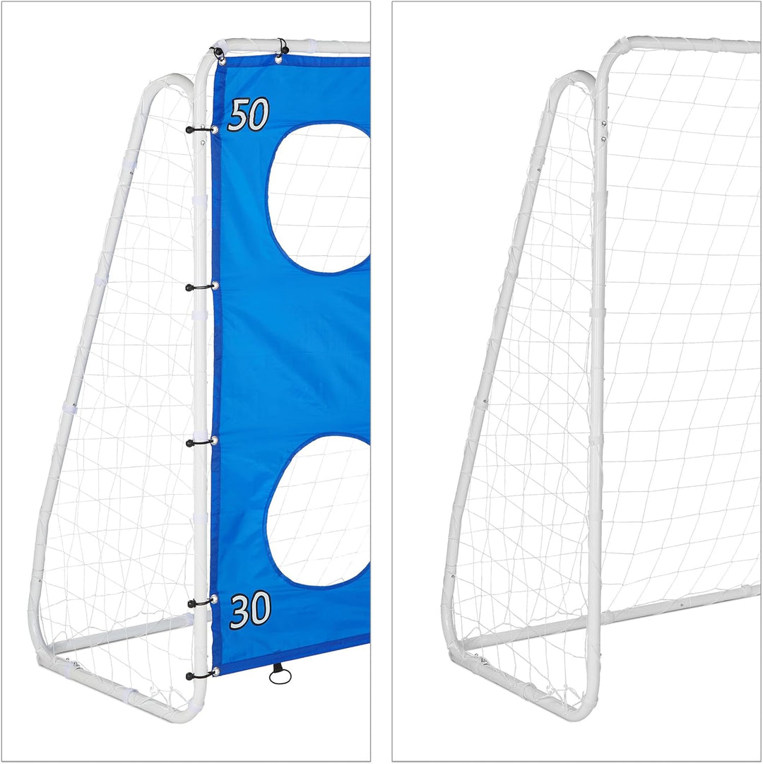 Relaxdays Fussballtor mit Torwand, Garten, Kinder & Erwachsene, Soccertor, HBT 170x235x85 cm, Stahl,