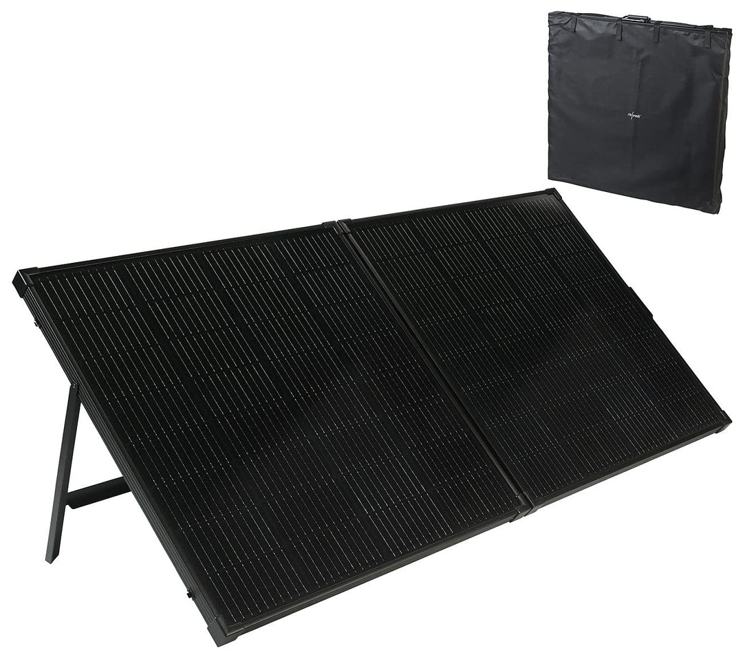 revolt Photovoltaik: Faltbares Solarpanel mit monokristallinen Zellen, 240 Watt, schwarz (Solarpanel