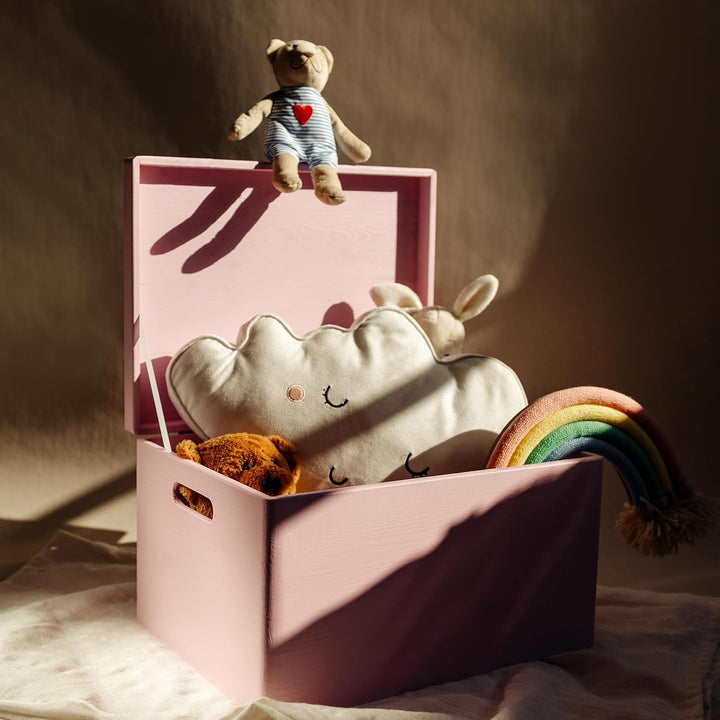 Creative Deco XXL Rosa Grosse Holzkiste mit Deckel | 40x30x24 cm (+/-1cm) | Ostern Holztruhe Erinner