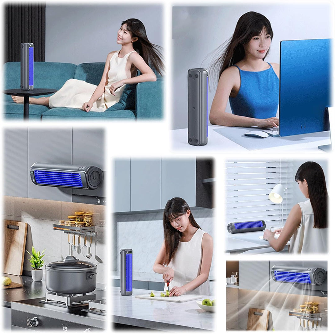 Festberg Cooling Ace,Portable Klimagerät,Wand Kabelloser Bladeless Mobile Air Cooler,Quiet Desktop T