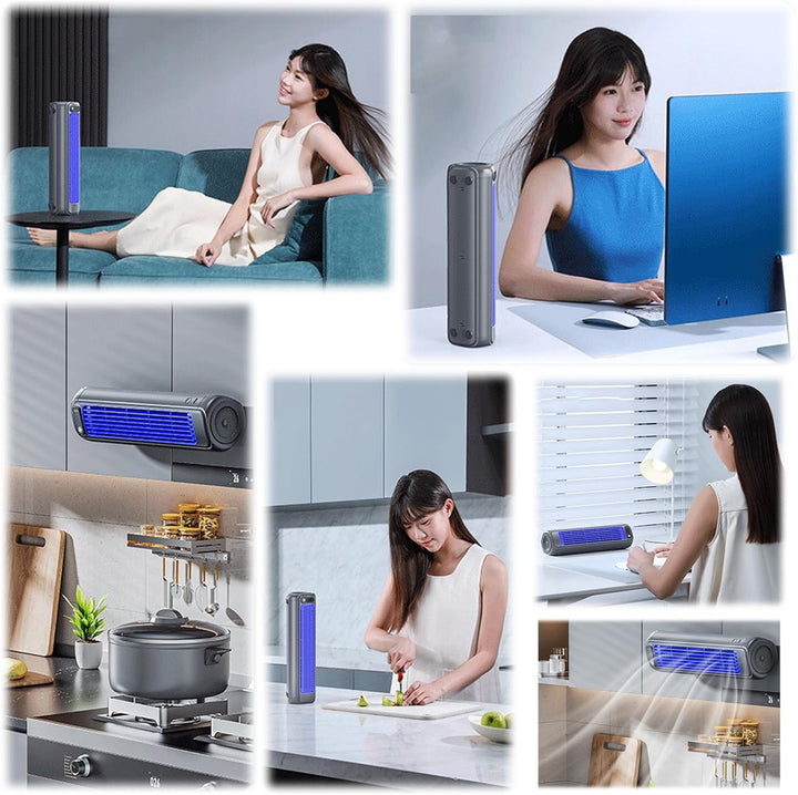 Festberg Cooling Ace,Portable Klimagerät,Wand Kabelloser Bladeless Mobile Air Cooler,Quiet Desktop T