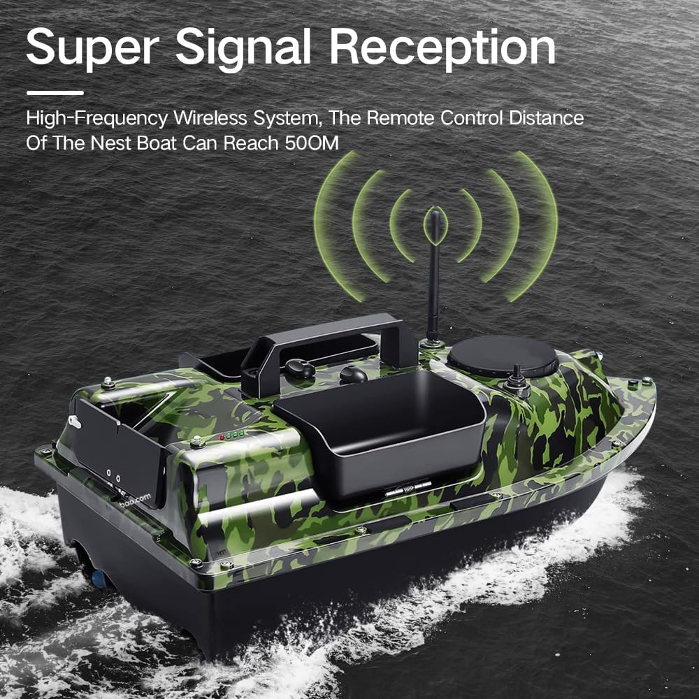 500M 3 Hopper GPS futterboot mit echolot und GPS, LCD Sensor Fischfinder, Mit Handtasche, 12000mAh B