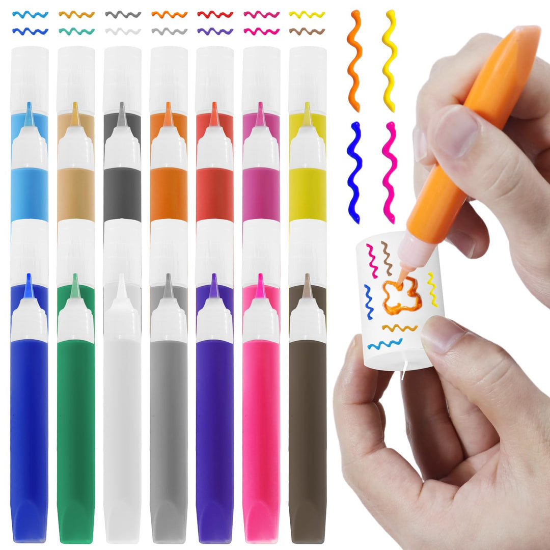 28 Stück Kerzenstifte, 14 Farben Kerzen Bemalen Set, Candle Pen 10ml, Wachsstifte für Kerzen, Leicht