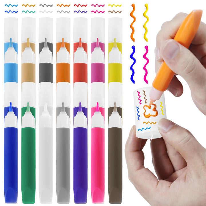 28 Stück Kerzenstifte, 14 Farben Kerzen Bemalen Set, Candle Pen 10ml, Wachsstifte für Kerzen, Leicht