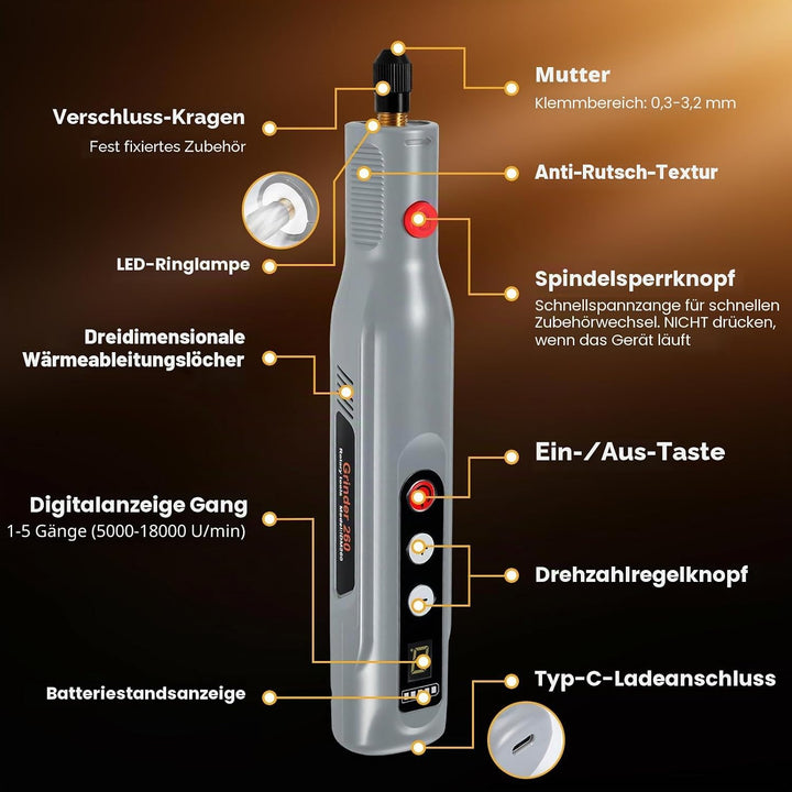 Multifunktionswerkzeug Akku Gravierstift Kabellos Gravur Werkzeug Kit, Mini-Rotationswerkzeug Tragba