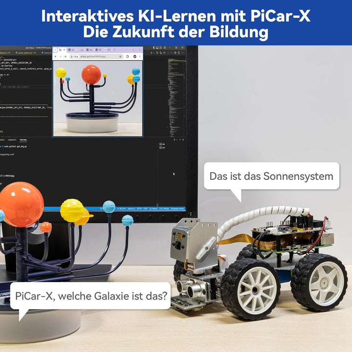 Picar-X AI Video Robot Car Kit für Raspberry Pi 5/4/3B+/3B, ChatGPT-4o Enabled mit Sprachsteuerung &