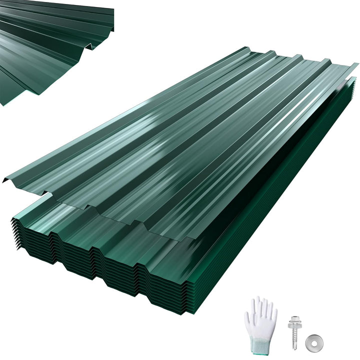 12x Trapezblech Profilblech 129,5 x 45 cm = 7 m² Grün – Verzinkt, Wetterfest & Korrosionsbeständig,