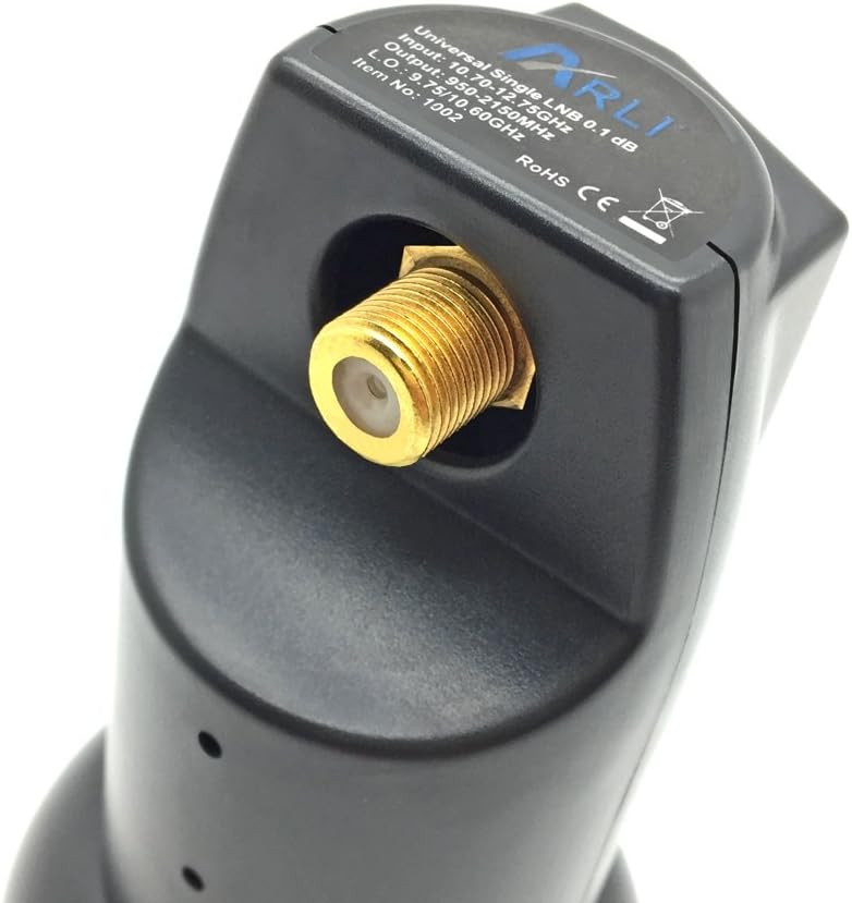 ARLI 60cm HD Sat Anlage Single LNB + 10m Koaxialkabel 135dB + 2 F-Stecker Digital 1 Teilnehmer Anten