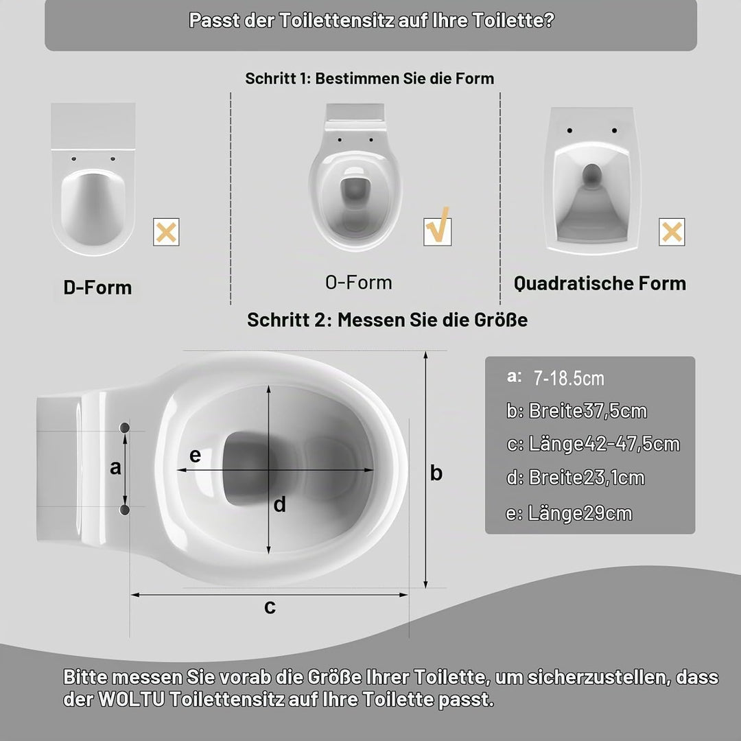 WOLTU Toilettendeckel, WC Sitz mit Absenkautomatik, Klodeckel Klobrille mit Quick-Release-Funktion,