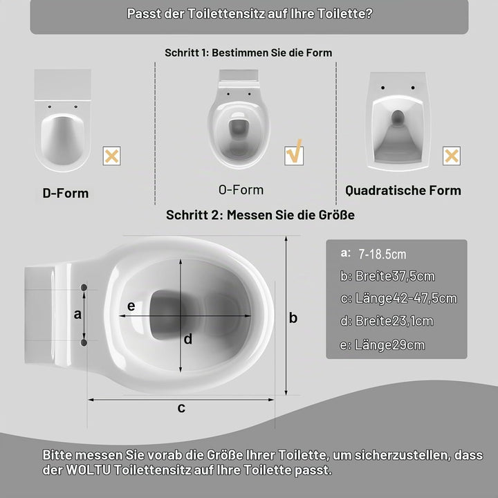 WOLTU Toilettendeckel, WC Sitz mit Absenkautomatik, Klodeckel Klobrille mit Quick-Release-Funktion,