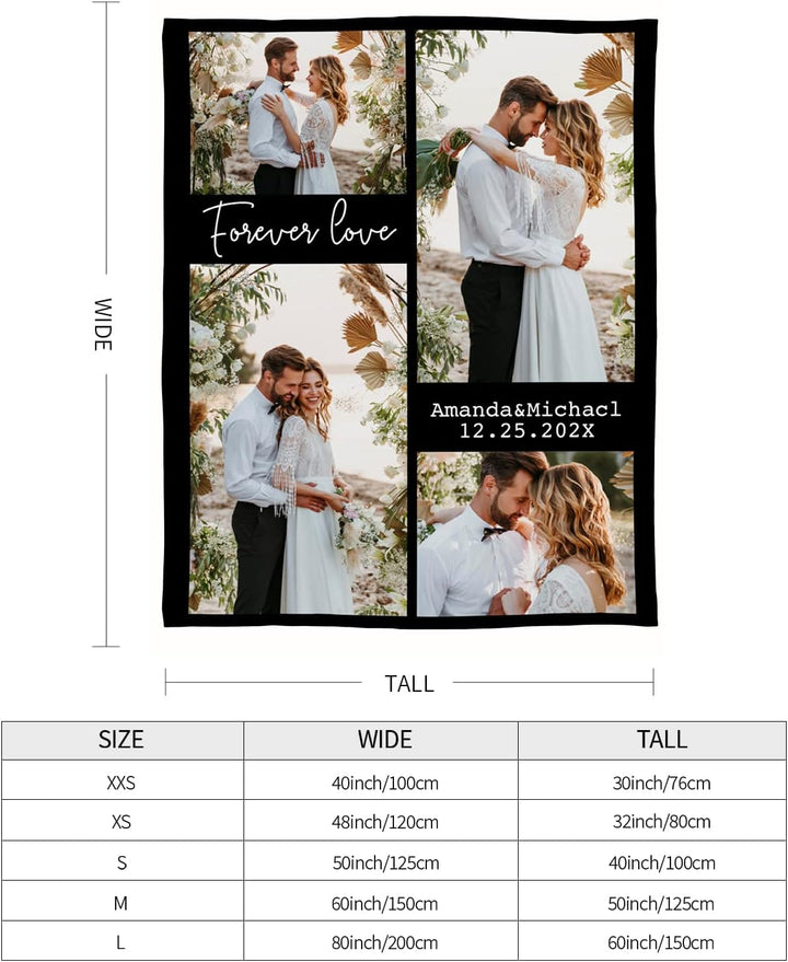 Easycosy personalisierte Decke für Paare - Valentinstag Foto Geschenke für Sie Frauen Benutzerdefini