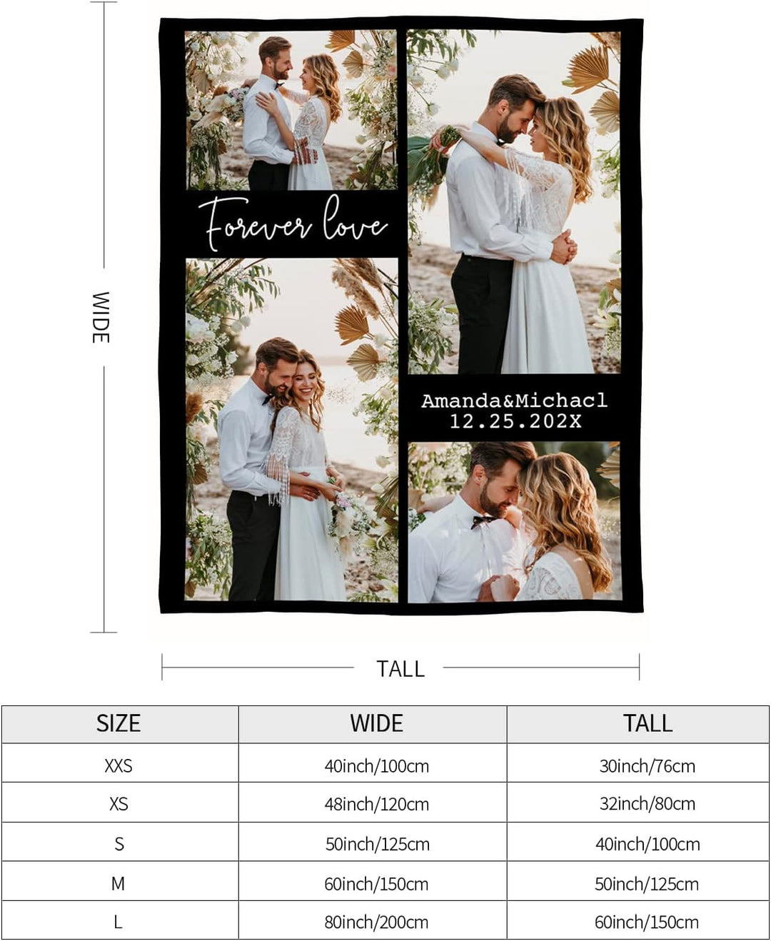 Easycosy personalisierte Decken für Paare Geschenke Benutzerdefinierte Bild werfen Decke Personalisi