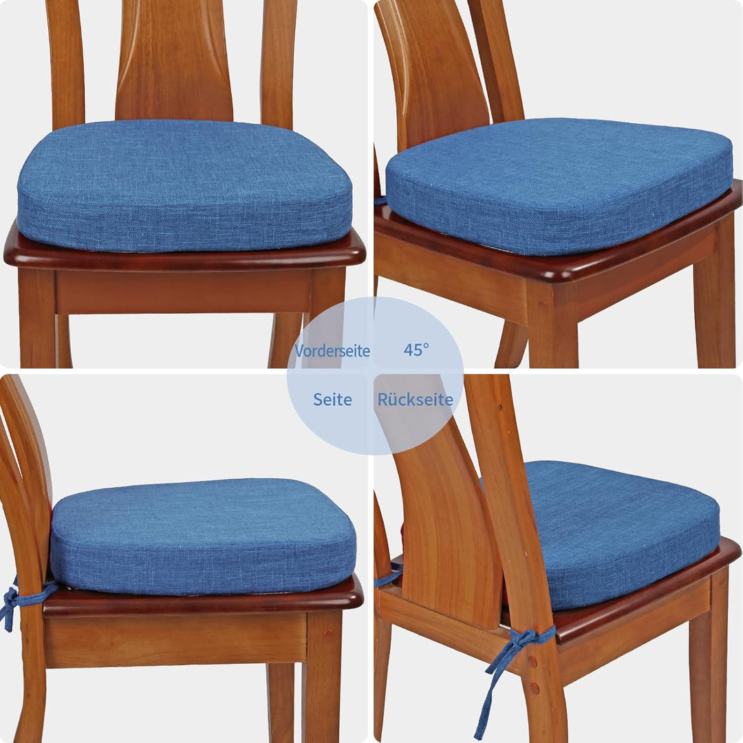 BUYUE Stuhlkissen 6,5 cm dick, U-Form Sitzkissen 40x40 cm mit hochdichtem Schaumstoff, Stoffbezug, r