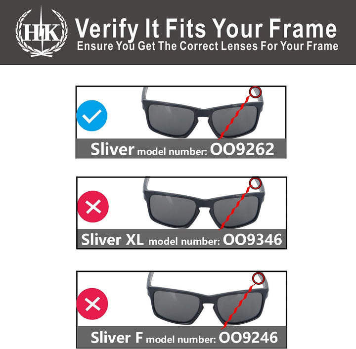 HKUCO Plus Replacement Lenses For Oakley Sliver - 3 pair Combo Pack