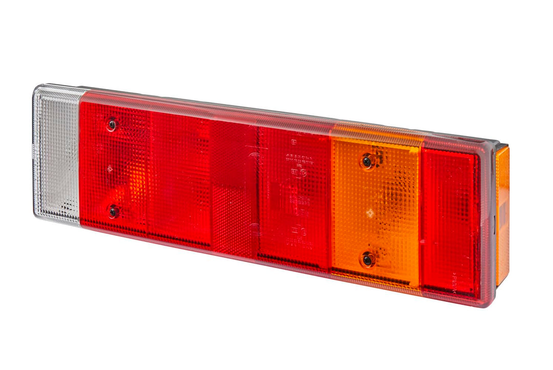HELLA - Heckleuchte - Glühlampe - 24V - Anbau/geschraubt - Lichtscheibenfarbe: mehrfarbig - Stecker: