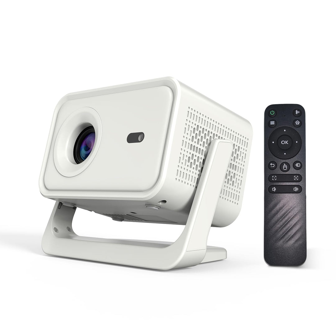 Mini Beamer 4K Unterstützung, Nativer 1080P, Tragbarer Smart Projektor mit WLAN und Bluetooth, Heimk