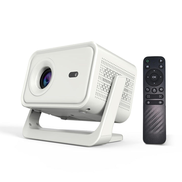 Mini Beamer 4K Unterstützung, Nativer 1080P, Tragbarer Smart Projektor mit WLAN und Bluetooth, Heimk