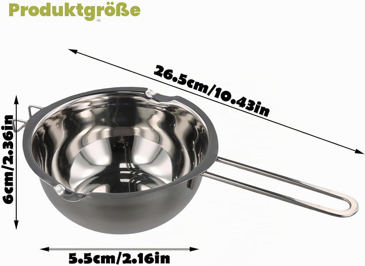 Schmelzschale, 1000 ml Schokolade Schmelzen Topf mit Griff, Grosse Kapazität Edelstahl Wasserbad Sch