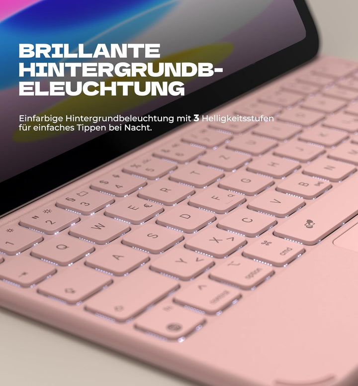Dexnor Hülle mit Tastatur für iPad 11 Generation A16/10 Generation (11/10.9 Zoll, 2025/2022), Magnet