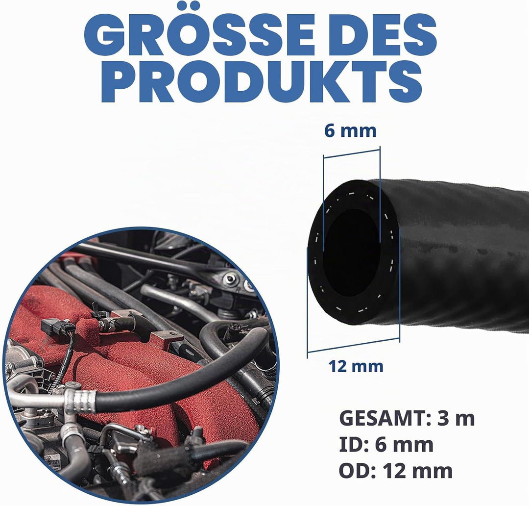 3M Benzinschlauch 6mm Innendurchmesser Kraftstoffschlauch Kraftstoffleitung Ölschlauch Dieselschlauc