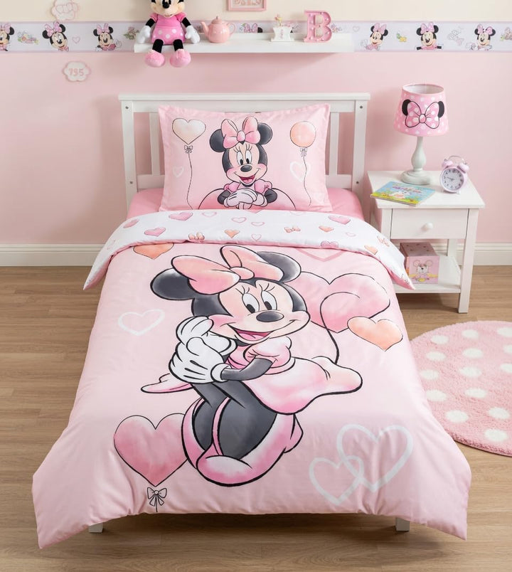 Jerry Fabrics Bettwäsche Minnie Balloon für Kinderbett oder Junior, 100 % Baumwolle, Bettbezug 100 x