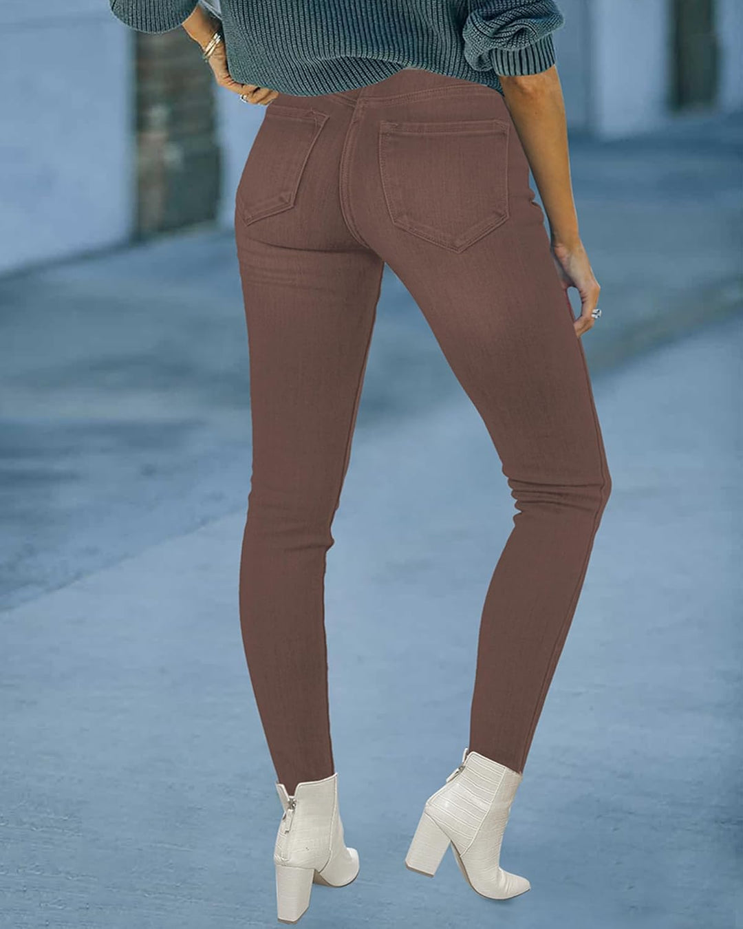 Roskiky Skinny Jeans Damen High Waist Thermo Jeans Damen Winter Gefütter Thermo Jeans Leggings Damen