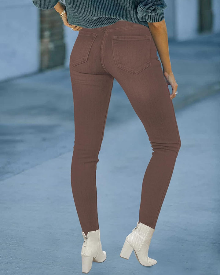 Roskiky Skinny Jeans Damen High Waist Thermo Jeans Damen Winter Gefütter Thermo Jeans Leggings Damen
