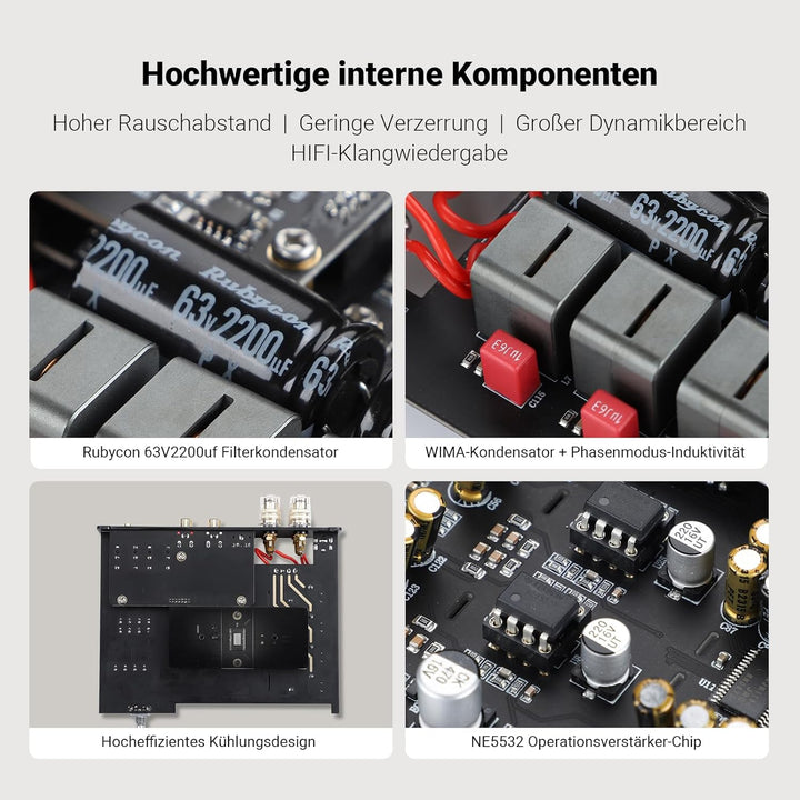 AIYIMA A80 Leistungsverstärker DAC mit PFFB TPA3255D2 Stereo HiFi 2.0 Kanal Klasse D Bluetooth Verst