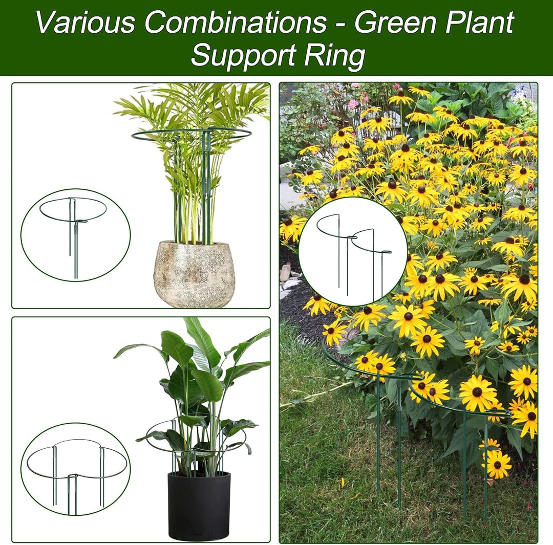 10 Stück Pflanzenstützen, 40X25cm Metall Halbrund Pflanze Stützpfähle, Befestigbare Garten Blumenstü
