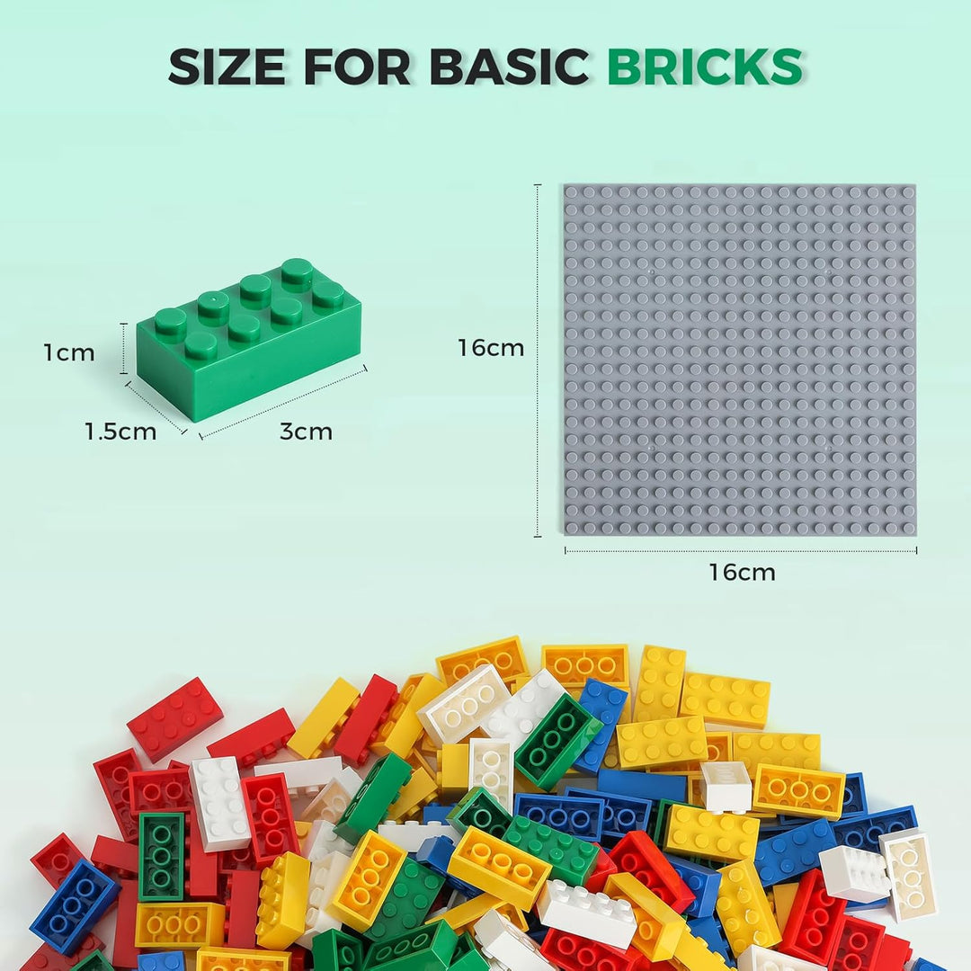 HUIZDQ 500 Stücke 2X4 Classic Bausteine Set, Klassische stapelbare Grundplatten, Geeignet für Jungen