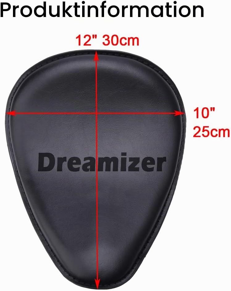 DREAMIZER Schwarzer Motorrad Bobber Sitz, Motorrad Solo Sitz Mit Grundplatte der Federhalterung für