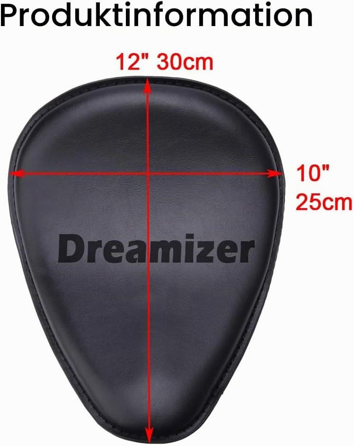 DREAMIZER Schwarzer Motorrad Bobber Sitz, Motorrad Solo Sitz Mit Grundplatte der Federhalterung für