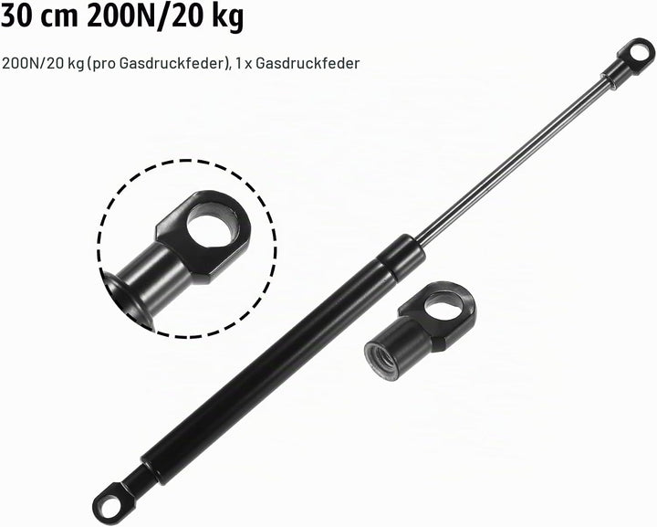 QUARKZMAN Universal Gasdruckfeder 200N Gasdruckdämpfer 300mm Gasfeder Heckklappe Möbel für Küchenmöb