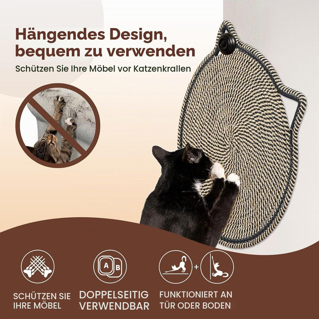Katze-Kratzer-Matte, Baumwollseil-Katzenkratzmatte, runder horizontaler 16.9&
