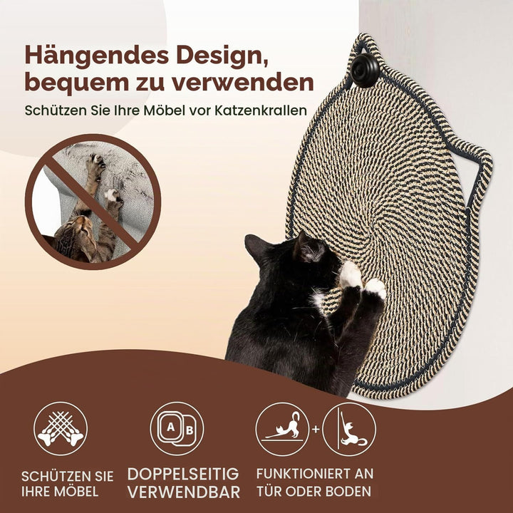Katze-Kratzer-Matte, Baumwollseil-Katzenkratzmatte, runder horizontaler 16.9&