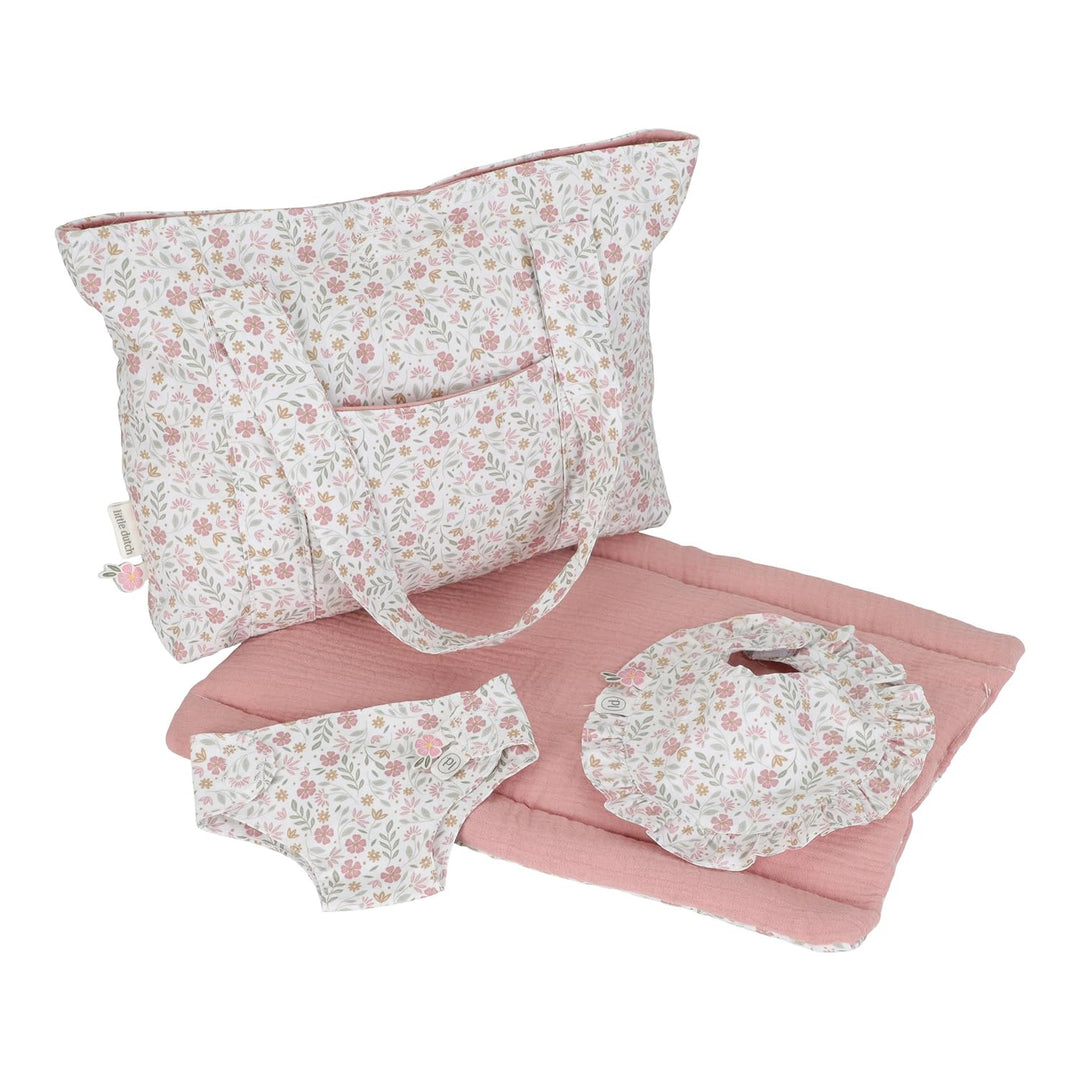 Little Dutch Puppenwickeltasche Pflegetasche Wickeltasche für Puppen gross inkl. Wickelunterlage, St