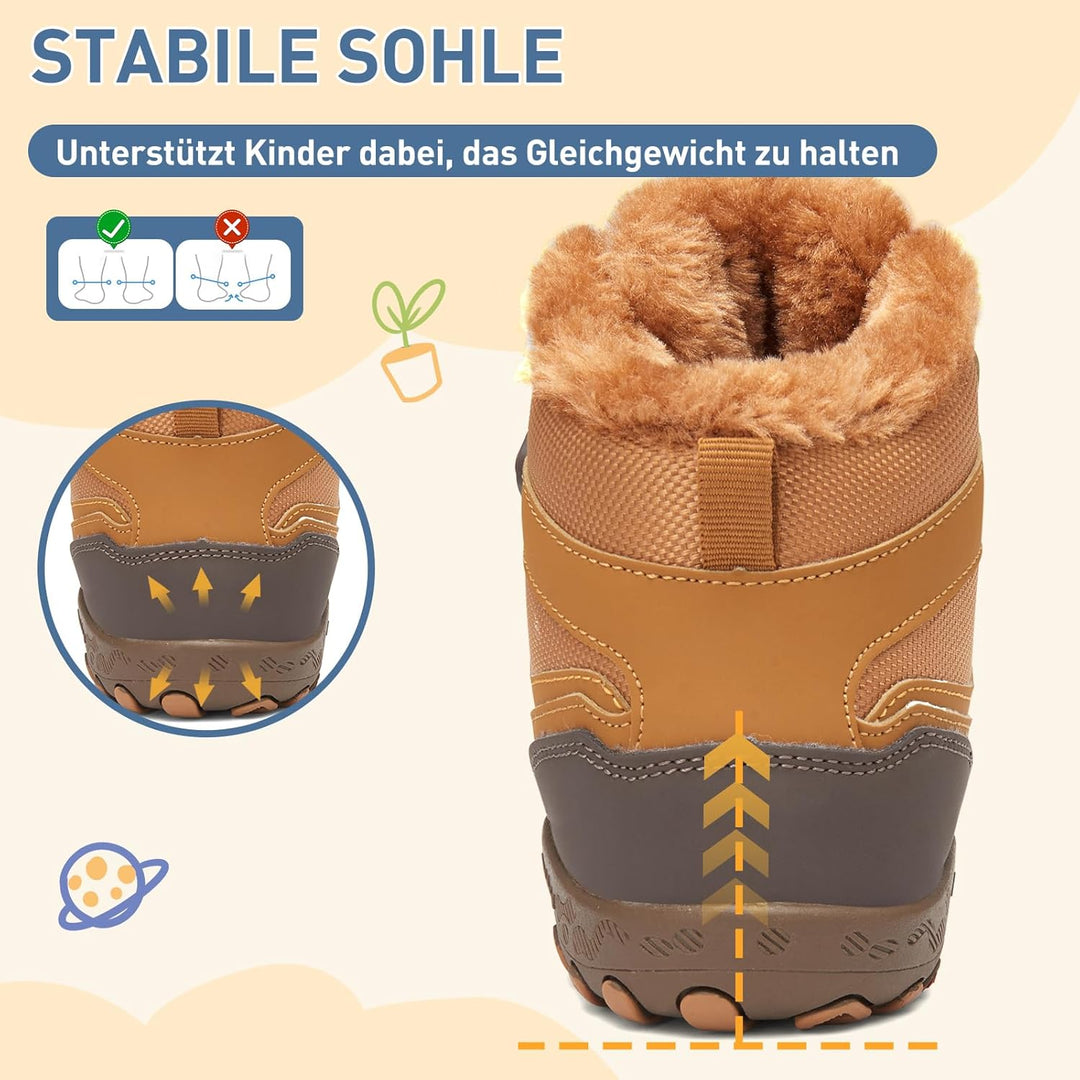 Mishansha Kinder Winterschuhe Mädchen Winterstiefel Warm Schneestiefel Gefüttert Boots Wasserdicht 3