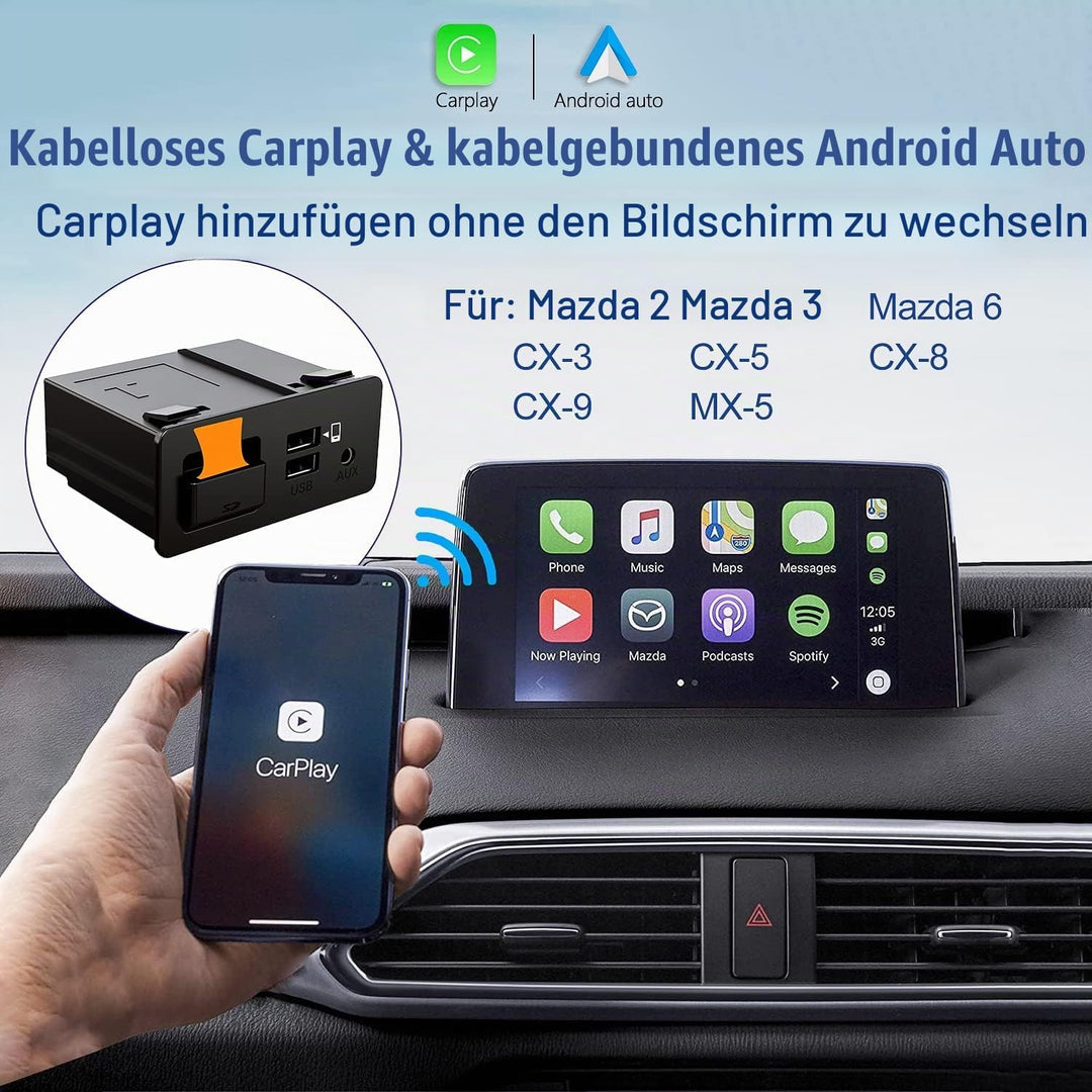 Mazda Wireless Carplay Retrofit Kit, TK78-66-9U0C OEM USB-Hub für das MZD Connect System, kompatibel