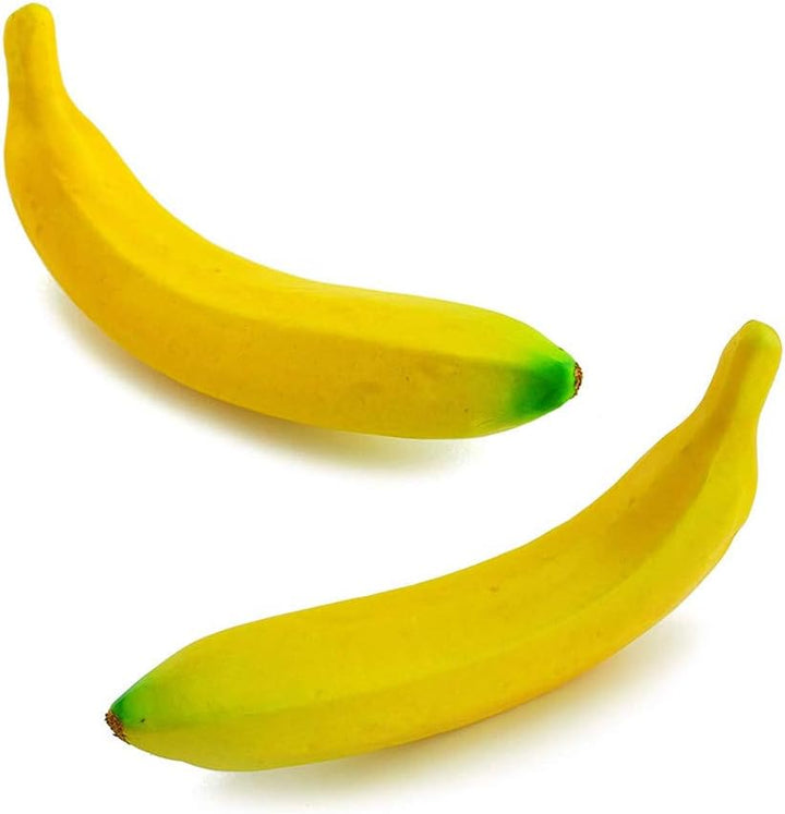 Ulalaza 6Pcs Fake Banana Artificial Fruits Modell Lebensechte Simulation Gelbe Bananen für Dekoratio