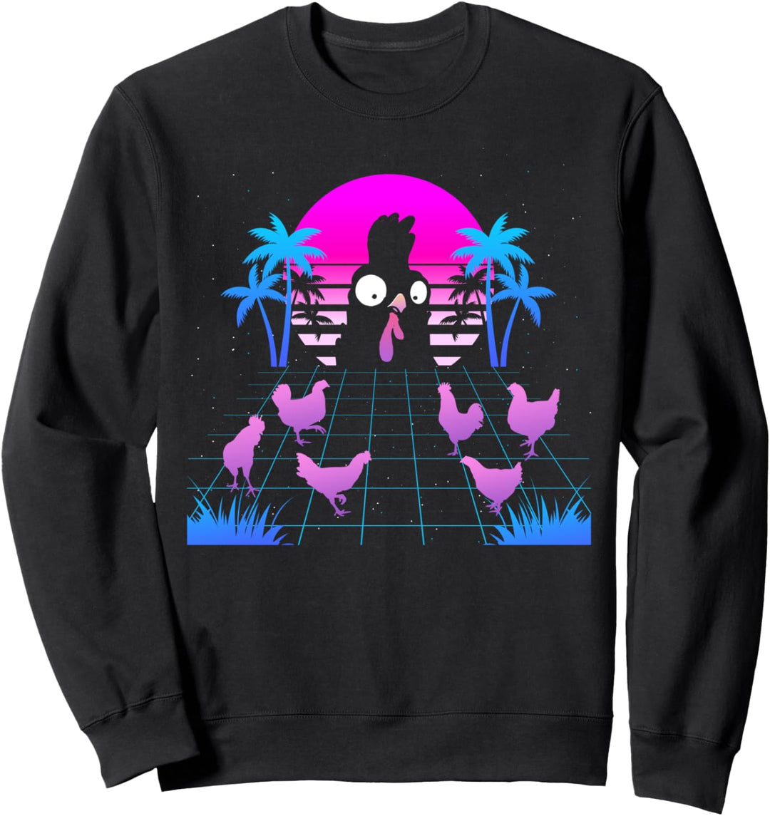 Vaporwave Lustiges Huhn Synthwave Ästhetische 90er Jahre Herren Damen Sweatshirt
