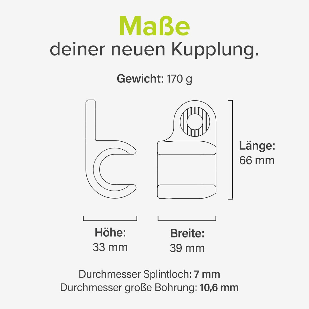 Velmia Fahrradanhängerkupplung für Thule l Fahrradanhängerkupplung für Thule Modelle Trolley, Fahrra