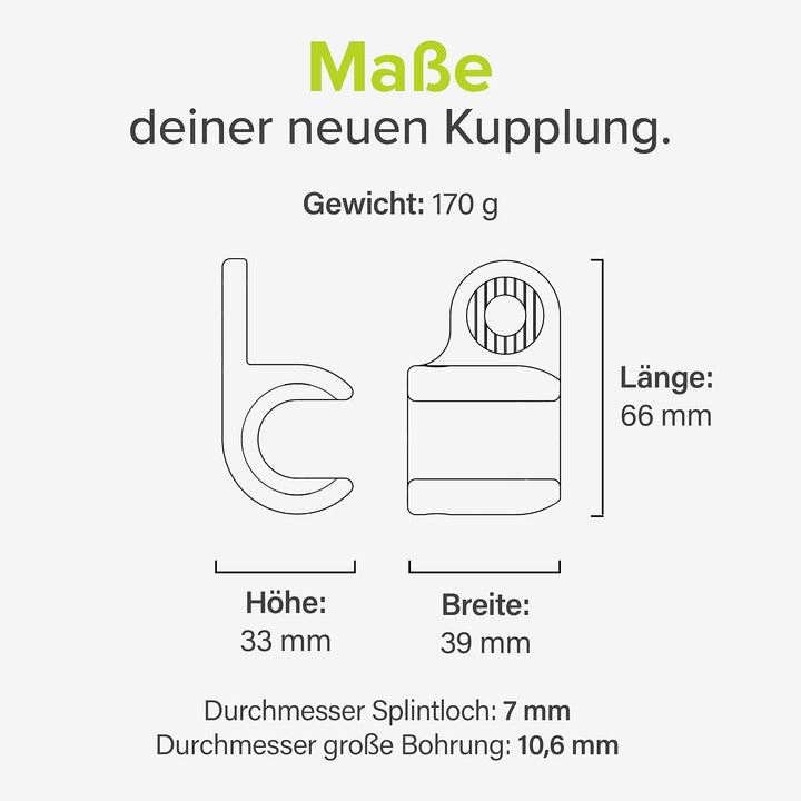 Velmia Fahrradanhängerkupplung für Thule l Fahrradanhängerkupplung für Thule Modelle Trolley, Fahrra