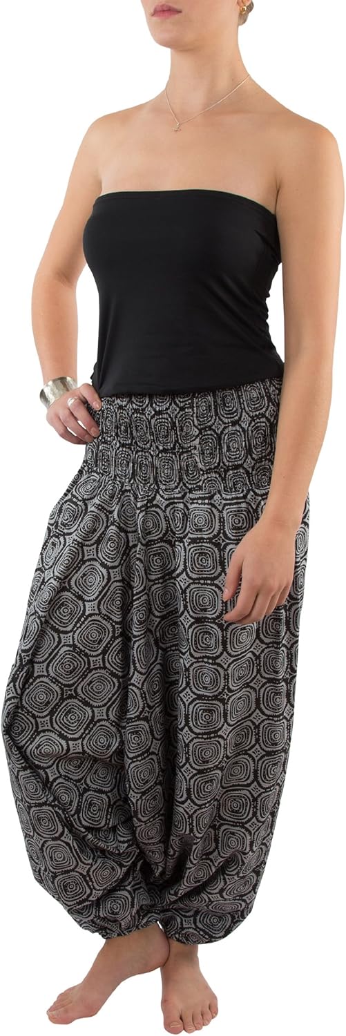 likemary Petite Jumpsuit Damen Sommer - 2-in-1 Haremshose aus Baumwolle - Capri 3/4 Overall mit Tasc