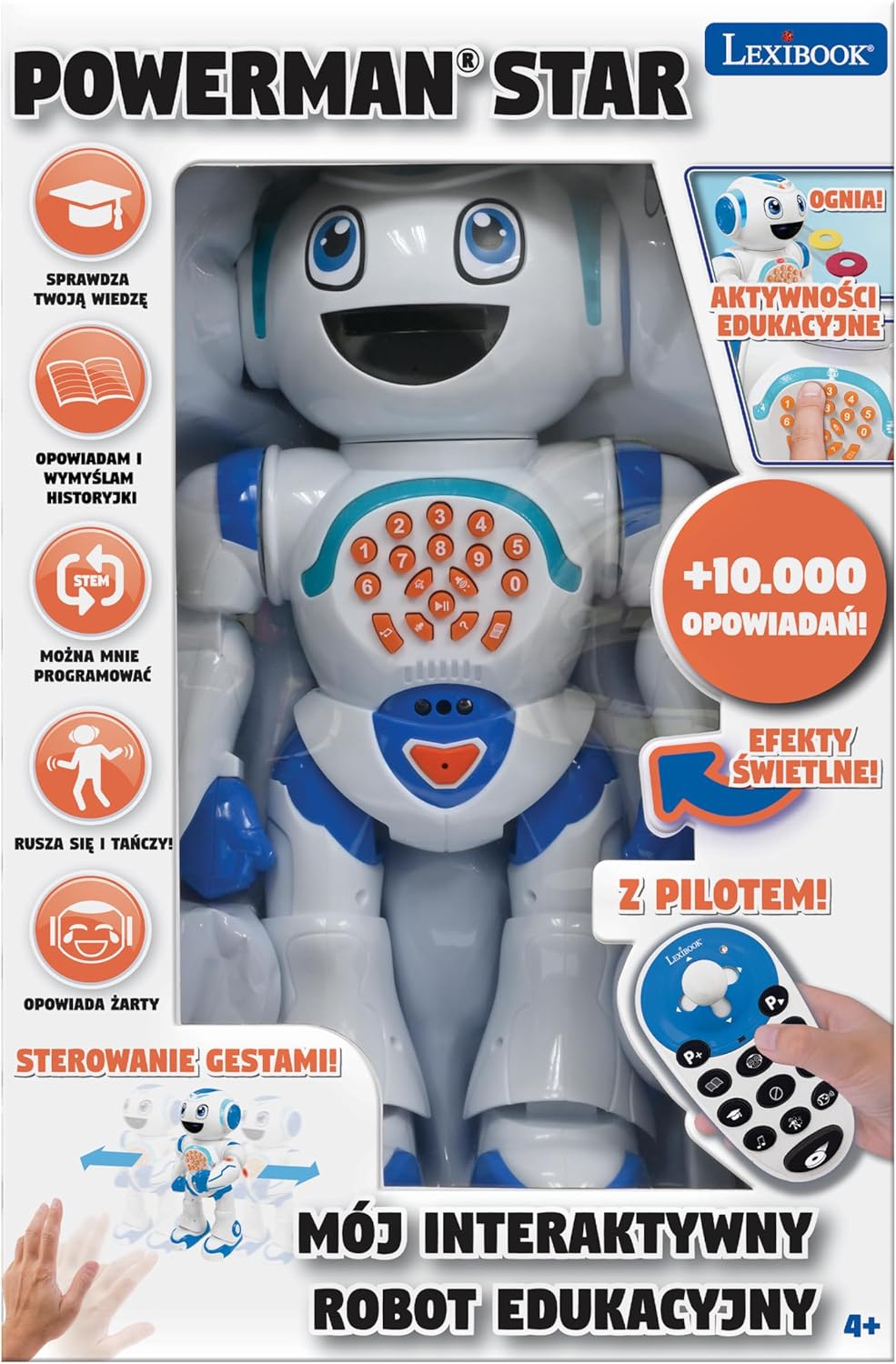 Lexibook Powerman Star - zdalnie sterowany mówiący STEM z możliwością programowania dla dzieci pd LA