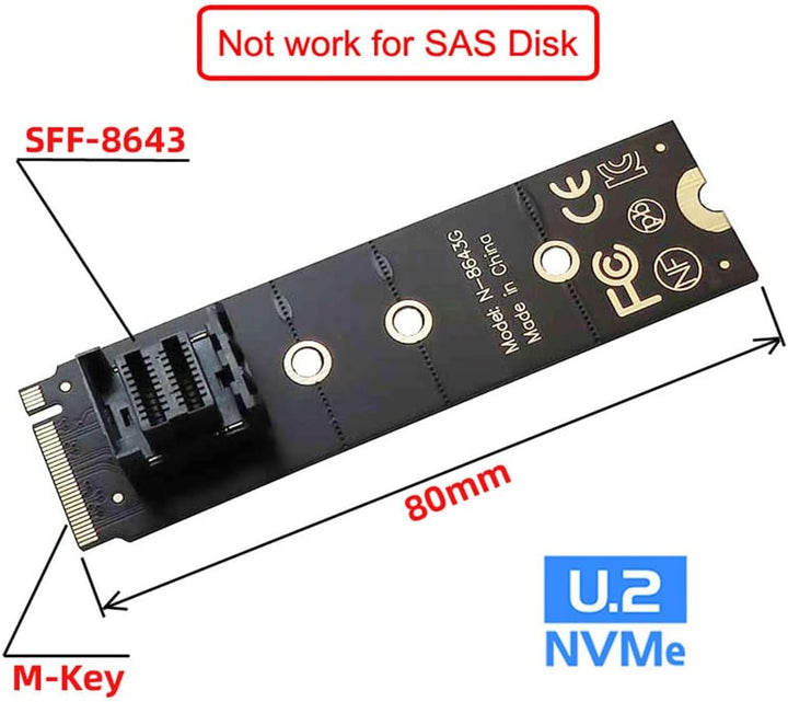 xiwai 22x80mm U.2 Kit SFF-8639 NVME PCIe4.0 SSD Adapter für Mainboard SSD 750 p3600 p3700 M.2 SFF-86
